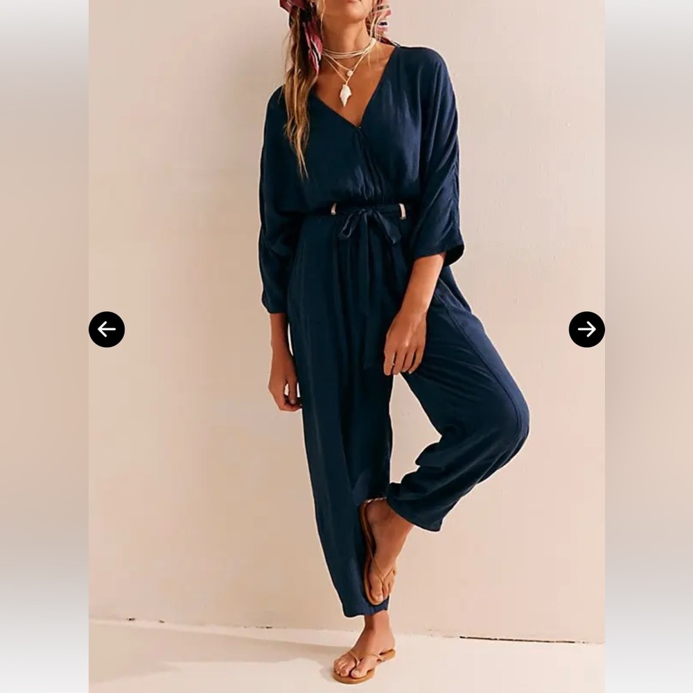 Free People Khai One-Piece Jumpsuit / Romper, Small, Darkest Night